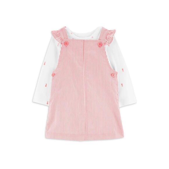 Carter's Child of Mine Baby Girl Easter Bunny Dress Overall Set, 2-Piece - Picture 1 of 6